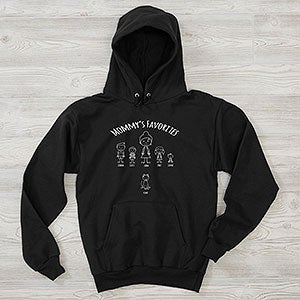 Moms Stick Figure Family Personalized Hanes® Adult Hooded Sweatshirt - 30868-BHS