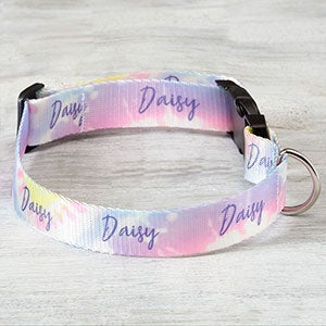 Pastel Tie Dye Personalized Dog Collar - Large - X-Large - 30874-L