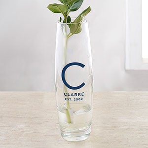 Family Initial Personalized Printed Bud Vase - 30886