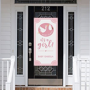Its A Girl Baby Announcement Door Banner - 30896