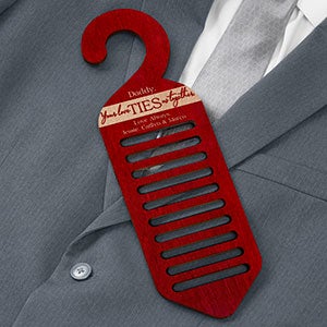Your Love Ties Us Together Personalized Red Wooden Tie Rack - 30901-R