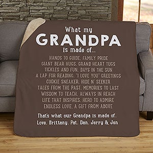 What Grandpas Are Made Of Personalized 50x60 Sherpa Blanket - 30907-S