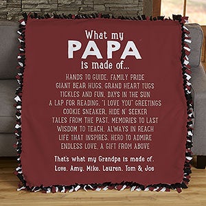 What Grandpas Are Made Of Personalized 50x60 Tie Blanket - 30907-T