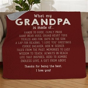 What Grandpas Are Made Of Personalized 50x60 Quilted Blanket - 30907-Q
