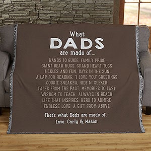 What Dads Are Made Of Personalized 56x60 Woven Throw - 30908-A