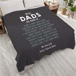 What Dads Are Made Of Personalized 90x90 Plush Queen Fleece Blanket - 30908-QU