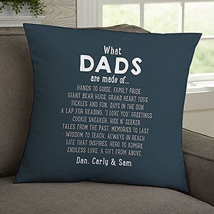 What Dads Are Made Of Personalized 18" Velvet Throw Pillow - 30910-LV