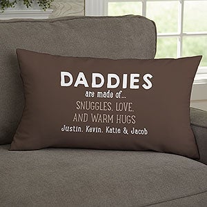 What Dads Are Made Of Personalized Lumbar Velvet Throw Pillow - 30910-LBV
