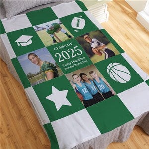 Graduation Patchwork Personalized Photo 60x80 Plush Fleece Blanket - 30913-L