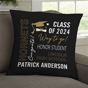 All About The Grad Personalized 18x18 Velvet Throw Pillow - 30914-LV