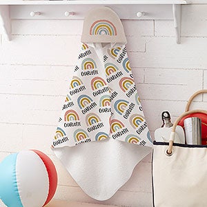 Boho Rainbow Personalized Baby Hooded Beach & Pool Towel - 30947