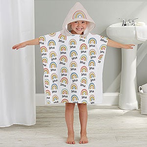 Boho Rainbow Personalized Kids Poncho Bath Towel - 30950