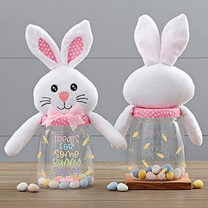 Treats for Some Bunny Sweet Personalized Easter Bunny Candy Jar - Pink - 30956-P