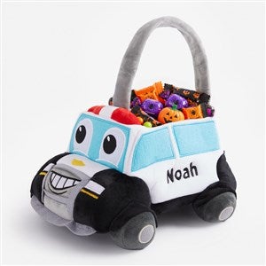 Police Truck Embroidered Plush Halloween Treat Bag - 30970