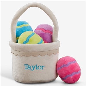 Personalized Mini Easter Basket with Plush Eggs - 30973