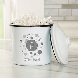 Stencil Polka Dots Personalized Enamel Jar - Small Canister - 31038-S