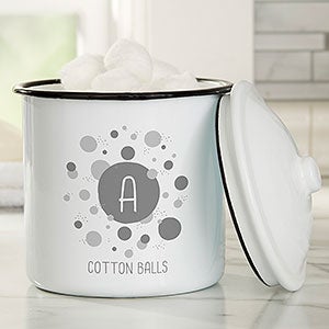 Stencil Polka Dots Personalized Enamel Jar - Medium Canister - 31038-M