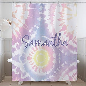 Pastel Tie Dye Personalized Shower Curtain - 31040