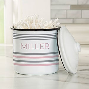 Turkish Stripes Personalized Enamel Jar - Small Canister - 31102-S