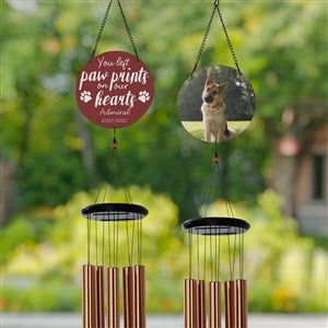 Paw Prints On My Heart Personalized Memorial Photo Wind Chimes - 31109