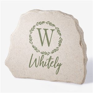 Laurel Monogram Personalized Standing Garden Stone - 31123