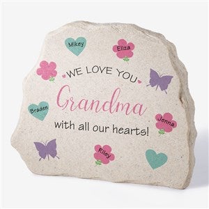 All Our Hearts Personalized Standing Garden Stone - 31128