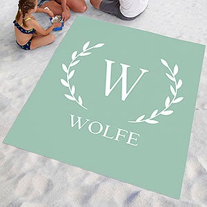 Laurel Initial Personalized Beach Blanket - 31144