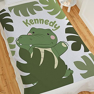 Jolly Jungle Alligator Personalized 50x60 Sweatshirt Baby Blanket - 31146-SW