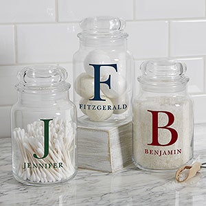 Chic Monogram Personalized Glass Storage Jar - 31169