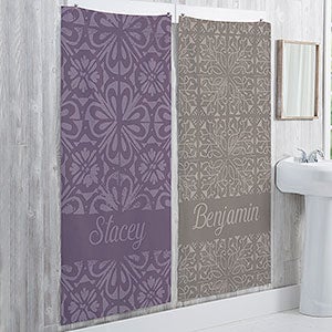 Stamped Pattern Personalized 35x72 Bath Towel - 31217-L