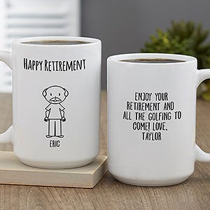 Stick Characters For Him Personalized Coffee Mug 15oz. - White - 31227-L