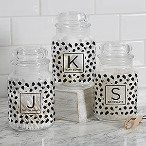 Modern Spots Personalized Glass Storage Jar - 31235