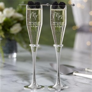 Lenox® Devotion Engraved Wedding Champagne Flute Set - 31264