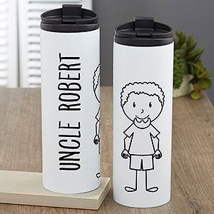 Stick Figure Character Personalized 16 oz. Travel Tumbler - 31271