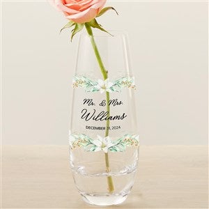 White Magnolia Floral Personalized Wedding  Bud Vase - 31279