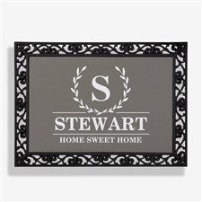 Laurel Wreath Personalized Monogram Doormat- 18x27 - 31282