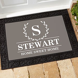 Laurel Wreath Personalized Monogram Doormat- 18x27 - 31282