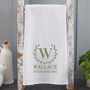 Laurel Wreath Personalized Tea Towel - 31298