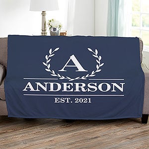 Laurel Wreath Personalized 60x80 Fleece Blanket - 31299-L