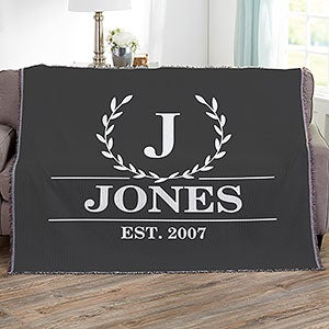 Laurel Wreath Personalized 56x60 Woven Throw - 31299-A