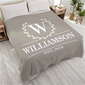 Laurel Wreath Personalized 90x90 Queen Fleece Blanket - 31299-QU