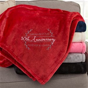 Laurel Wreath Anniversary  Personalized 50x60 Red Fleece Blanket - 31311-SR