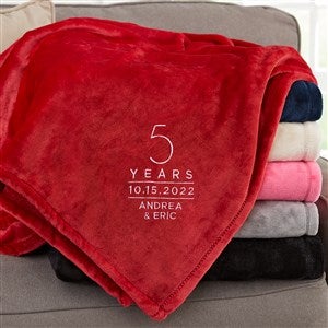 Modern Anniversary Personalized 50x60 Red Fleece Blanket - 31313-SR