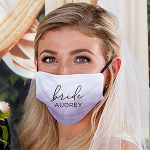 Watercolor Bride Personalized Wedding Adult Deluxe Face Mask with Filter - 31325