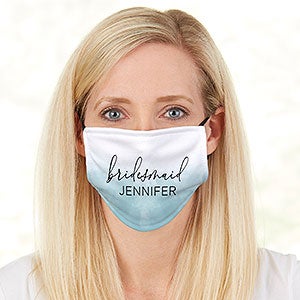 Watercolor Bridesmaid Personalized Wedding Adult Deluxe Face Mask with Filter - 31326