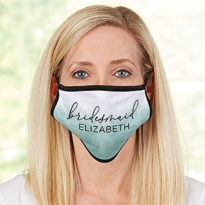 Watercolor Bridesmaid Personalized Wedding Adult Face Mask - 31330