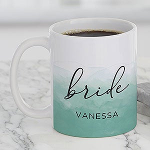Watercolor Bridesmaid Personalized Wedding Coffee Mug 11oz White - 31331-S