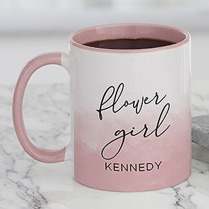Watercolor Bridesmaid Personalized Wedding Coffee Mug 11oz Pink - 31331-P