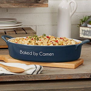 Personalized Classic Oval Baking Dish - Navy - 31333N-O