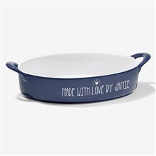 Made With Love Personalized Oval Baking Dish-Navy - 31336N-O